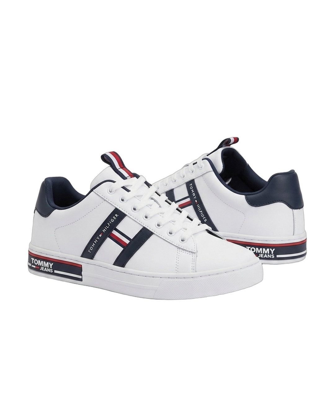 Tommy Jeans White Leather Court Sneakers